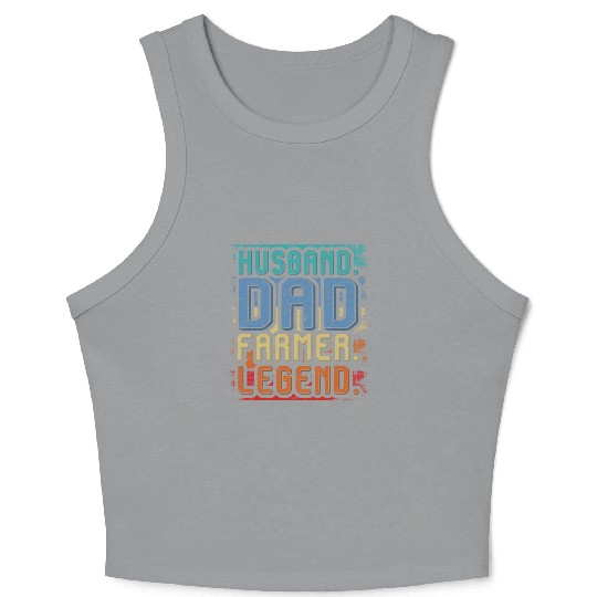 Husband Dad Farmer Legend Crop Tank Top
