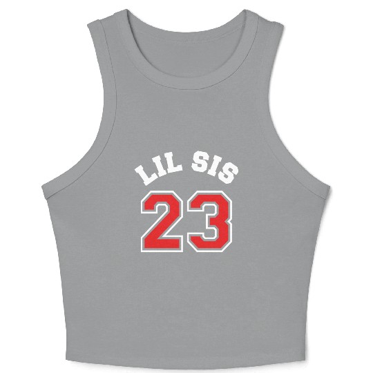 Lil Sis 2023 Little Sister Baby Family Birth Child Crop Tank Top