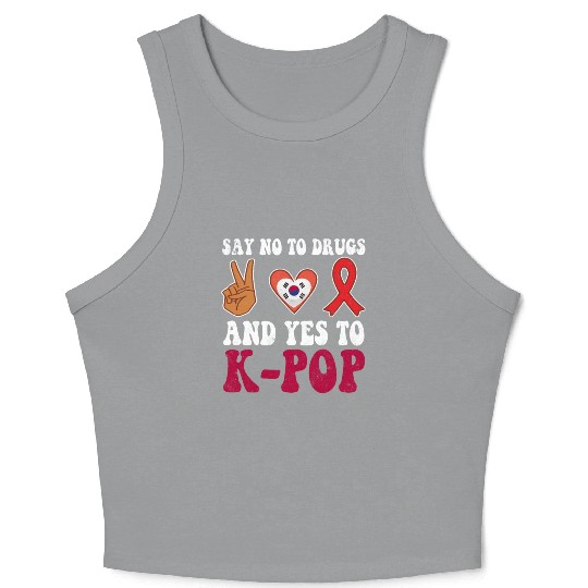 Peace Ribbon Week Awareness Yes K Pop Wear Red Crop Tank Top
