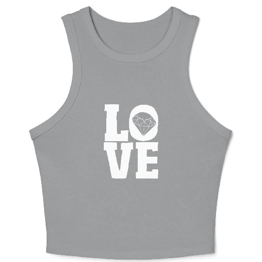 Jewelry Love Diamond Stone Jewellery Gemstone Crop Tank Top