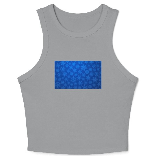 Blue Snowflakes Christmas Pattern Crop Tank Top
