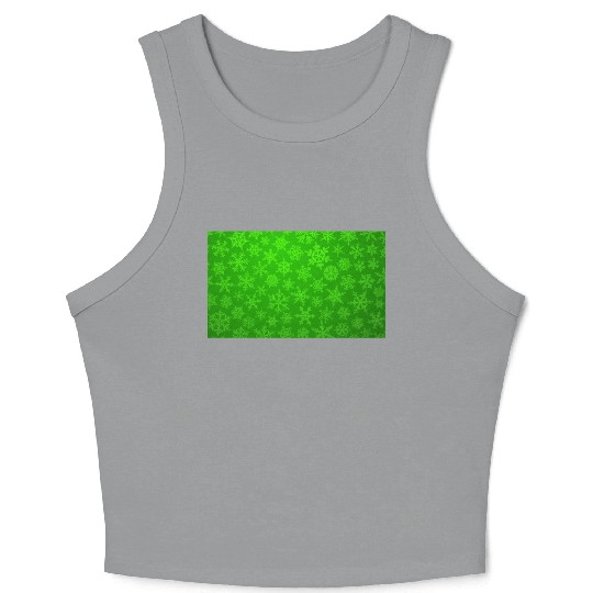 Green Snowflakes Christmas Pattern Crop Tank Top