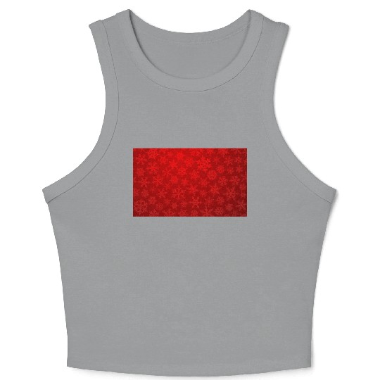 Red Snowflakes Christmas Pattern Crop Tank Top