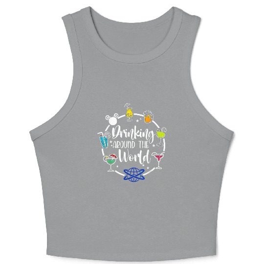 Drinking Around The World Crop Tank Top