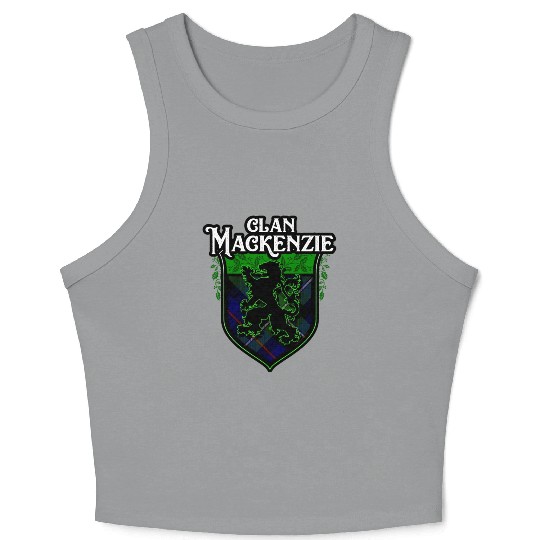 Clan MacKenzie Scottish Tartan Rampant Lion Celtic Crop Tank Top