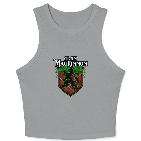 Clan MacKinnon Scottish Tartan Rampant Lion Celtic Crop Tank Top