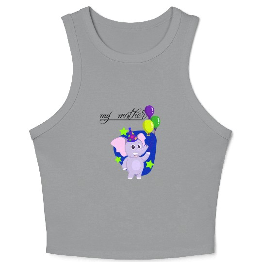 Mama Elephant Crop Tank Top Cute Classic