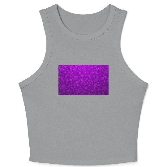 Purple Snowflakes Aesthetic Pattern Crop Tank Top