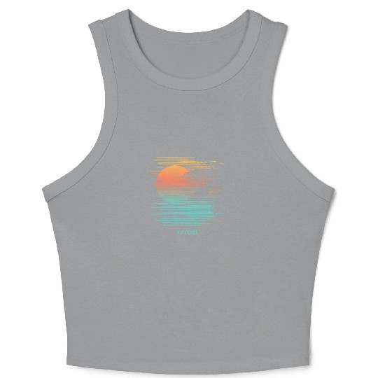 Artistic Israel Palm Tree Vacation Souvenir Crop Tank Top