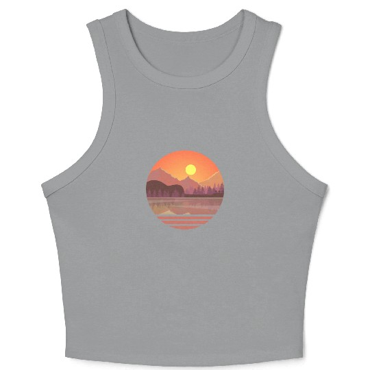 Guitar Player Retro Reflection Acoustic Electric Crop Tank Top