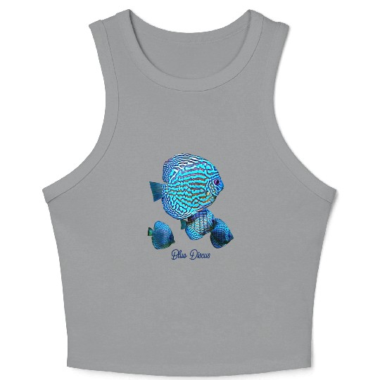 BLUE DISCUS FISH Crop Tank Top