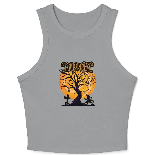 The tree of blood that calls werewolf on a night Crop Tank Top
