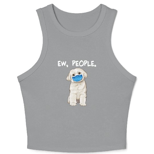 Maltese Ew People Dog Wearing Face Mask Crop Tank Top
