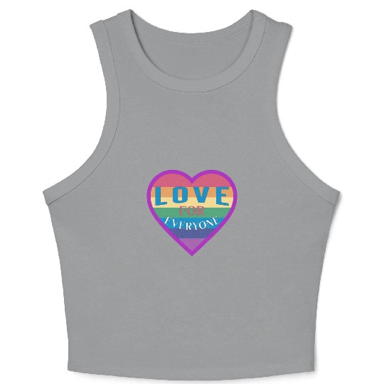 Heart rainbow unisex love for everyone Crop Tank Top