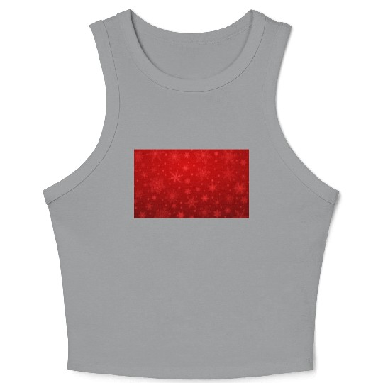 Red Snowflakes Christmas Pattern Crop Tank Top