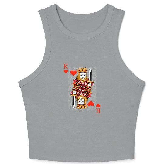 King of Hearts Blackjack Cards Poker 21 K Couple M Crop Tank Top