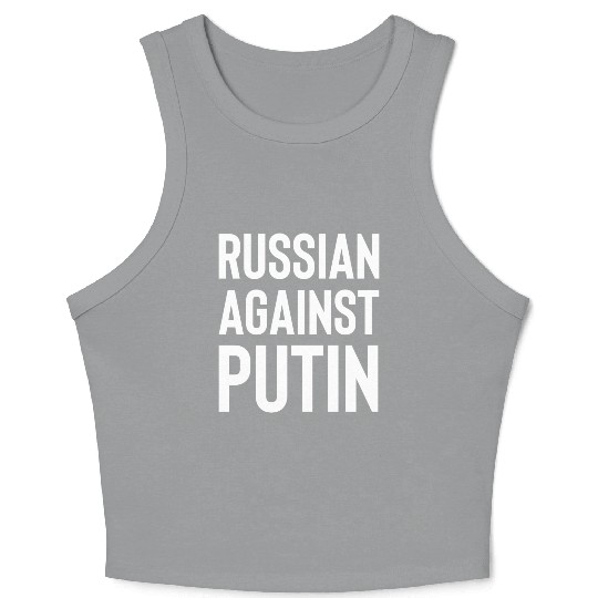 Russian against Putin white Crop Tank Top