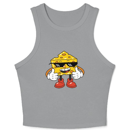 thug life cheese Crop Tank Top