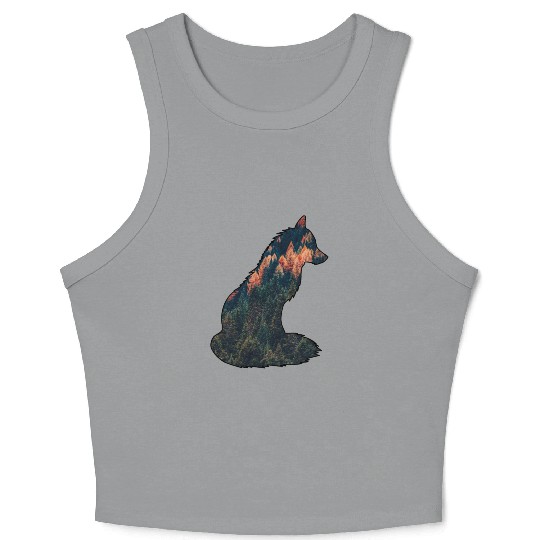 Silent Fox in the Forest Nature Wilderness Autumn Crop Tank Top