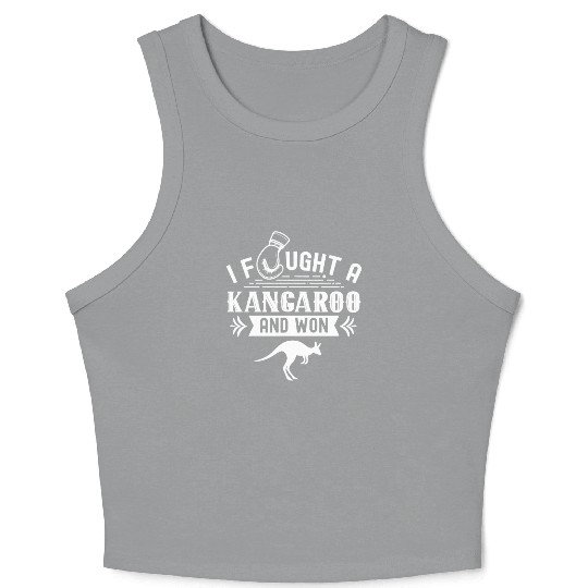 I Fought A Kangaroo Kangaroos Animal Lover Crop Tank Top