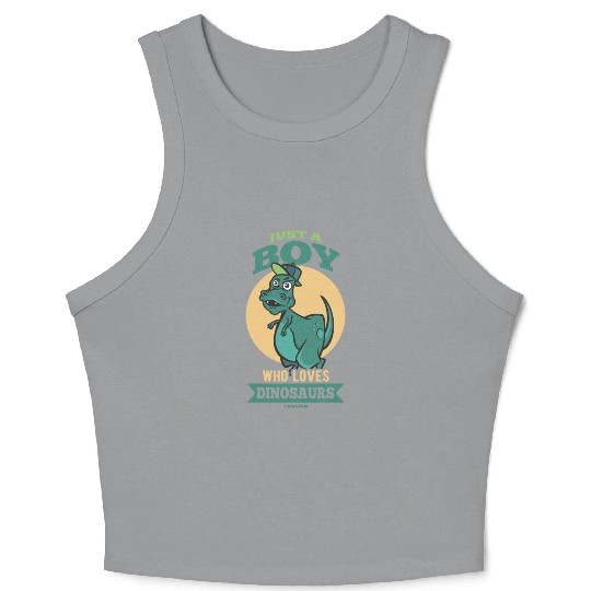 Just A Boy Who Loves Dinosaurs Crop Tank Top