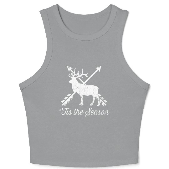 'Tis The Season Funny Deer Bow Hunting Hunter Gift Crop Tank Top