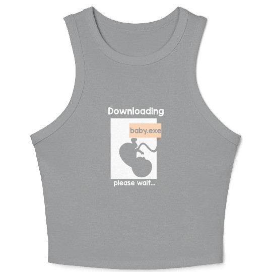 New Baby Loading Computer Science New Dad Mom Crop Tank Top