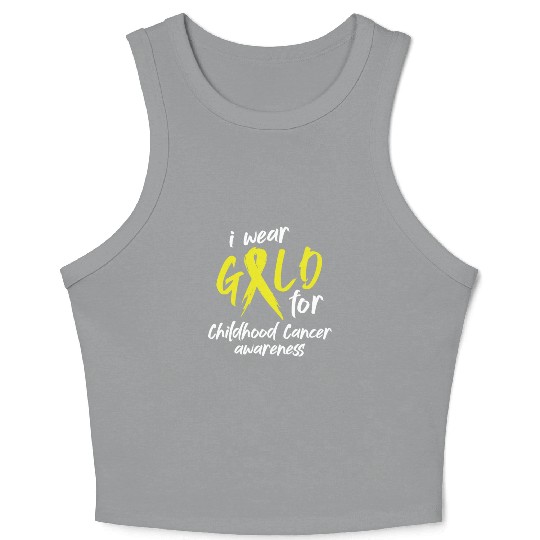 I Wear Gold For Childhood Cancer Awareness Crop Tank Top