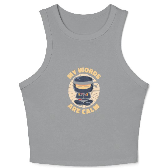 Serenity Ninja Fan Calm Yoga Lover Peaceful Crop Tank Top