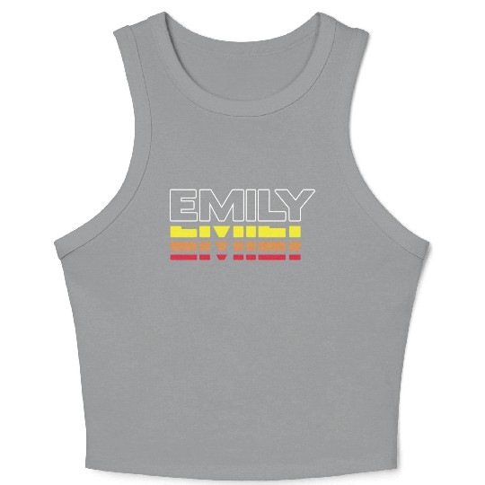 Emily First Name Funny Vintage Sunset Emily Crop Tank Top
