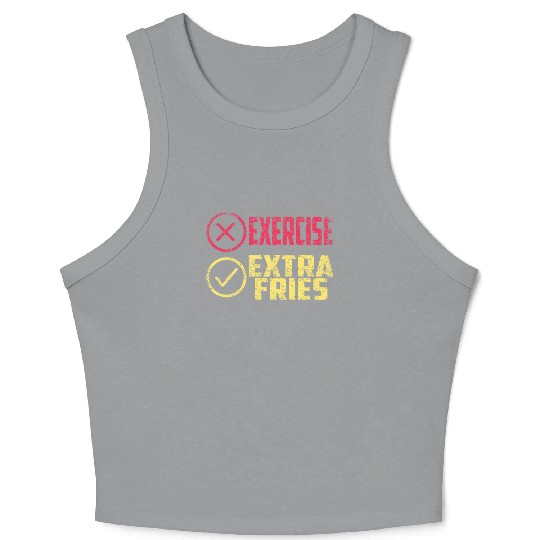 Exercise Extra Fries Chips Workout Gym Crop Tank Top