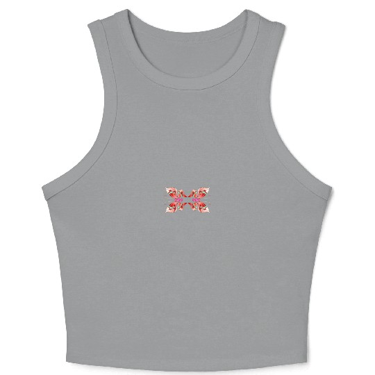 Jewelry Butterfly Red Shape Crop Tank Top