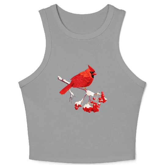 Awesome Red Cardinal Birds Gift Nature Lover Funny Crop Tank Top