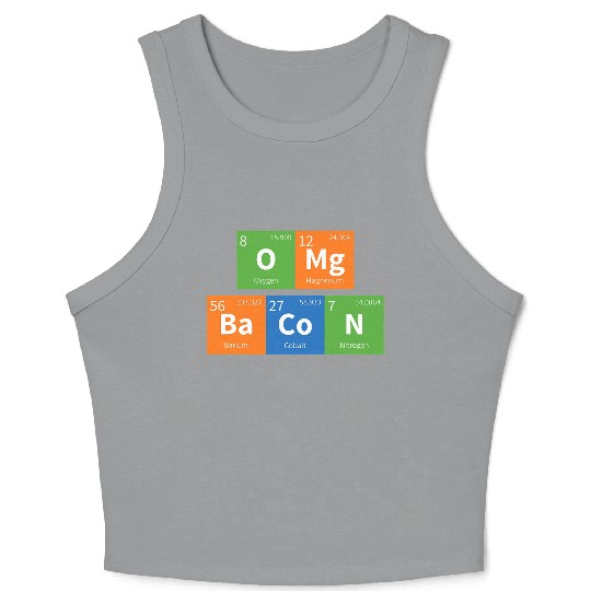 OMG Bacon Science Periodic Table Crop Tank Top
