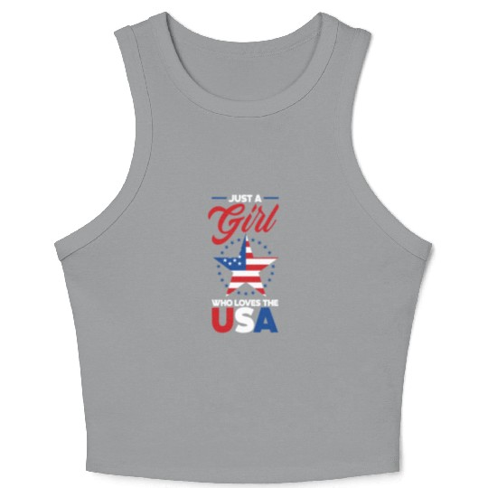 Patriotic American America US Flag USA 4th July Crop Tank Top