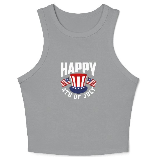 Patriotic American America US Flag USA 4th July Crop Tank Top