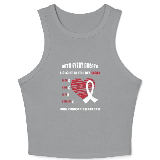 Faith Hope Love Support Squad Lung Cancer Dad Crop Tank Top