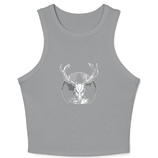 Folk Creature Moon Wendigo Halloween Cryptid Crop Tank Top