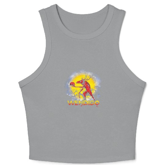 Folk Creature Wendigo Forest Halloween Cryptid Crop Tank Top