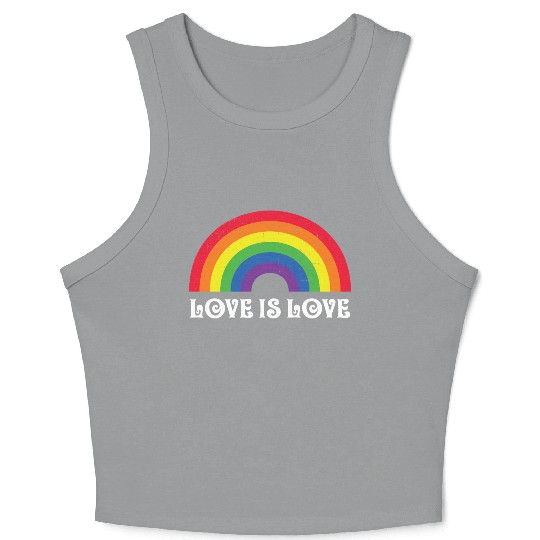 Love Is Love Rainbow Gay Pride Lgbtq Pride Flag Crop Tank Top