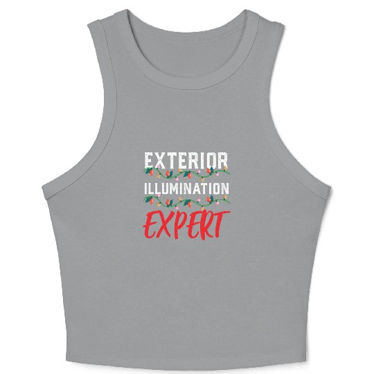 Funny Christmas Light Exterior Illumination Expert Crop Tank Top