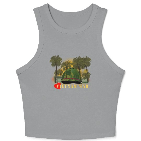 Vietnam Era Helmet Cover - MELOVEYOULONGTIME GI w Crop Tank Top