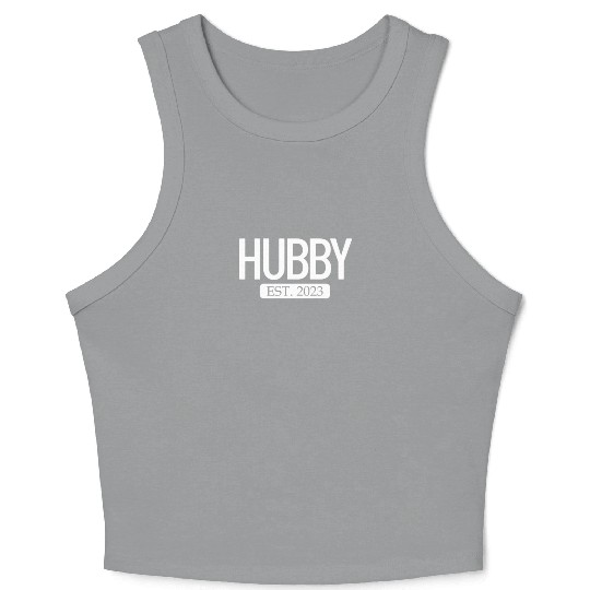 Hubby Est. 2023 Matching Couple Newlywed Marriedma Crop Tank Top