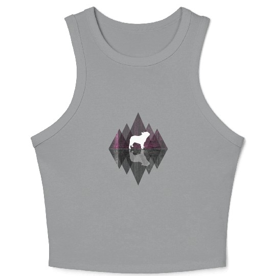 French Bulldog abstract - Geometry Dog Triangle Crop Tank Top