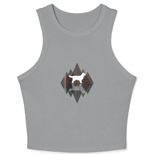 Golden Retriever abstract - geometry dog triangle Crop Tank Top