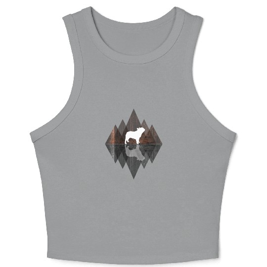 French Bulldog abstract - Geometry Dog Triangle Crop Tank Top