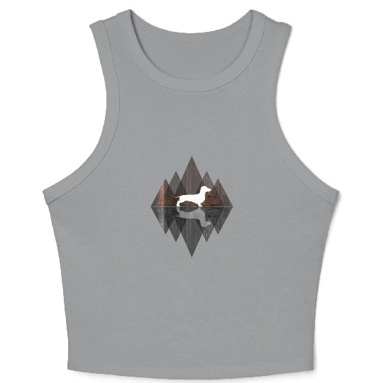 Dachshund abstract - Geometry Dog Triangle Crop Tank Top