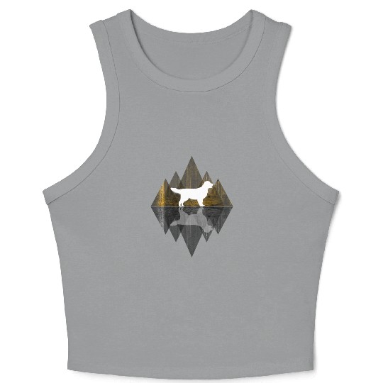 Golden Retriever abstract - Geometry Dog Triangle Crop Tank Top