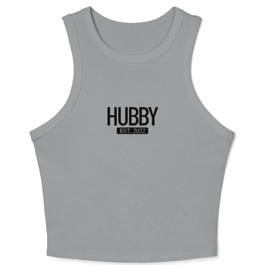 Hubby Est. 2022 Matching Couple Newlywed Marriedho Crop Tank Top