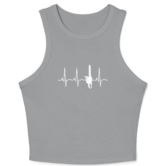 Lumberjack Chainsaw Heartbeat Arborist Crop Tank Top